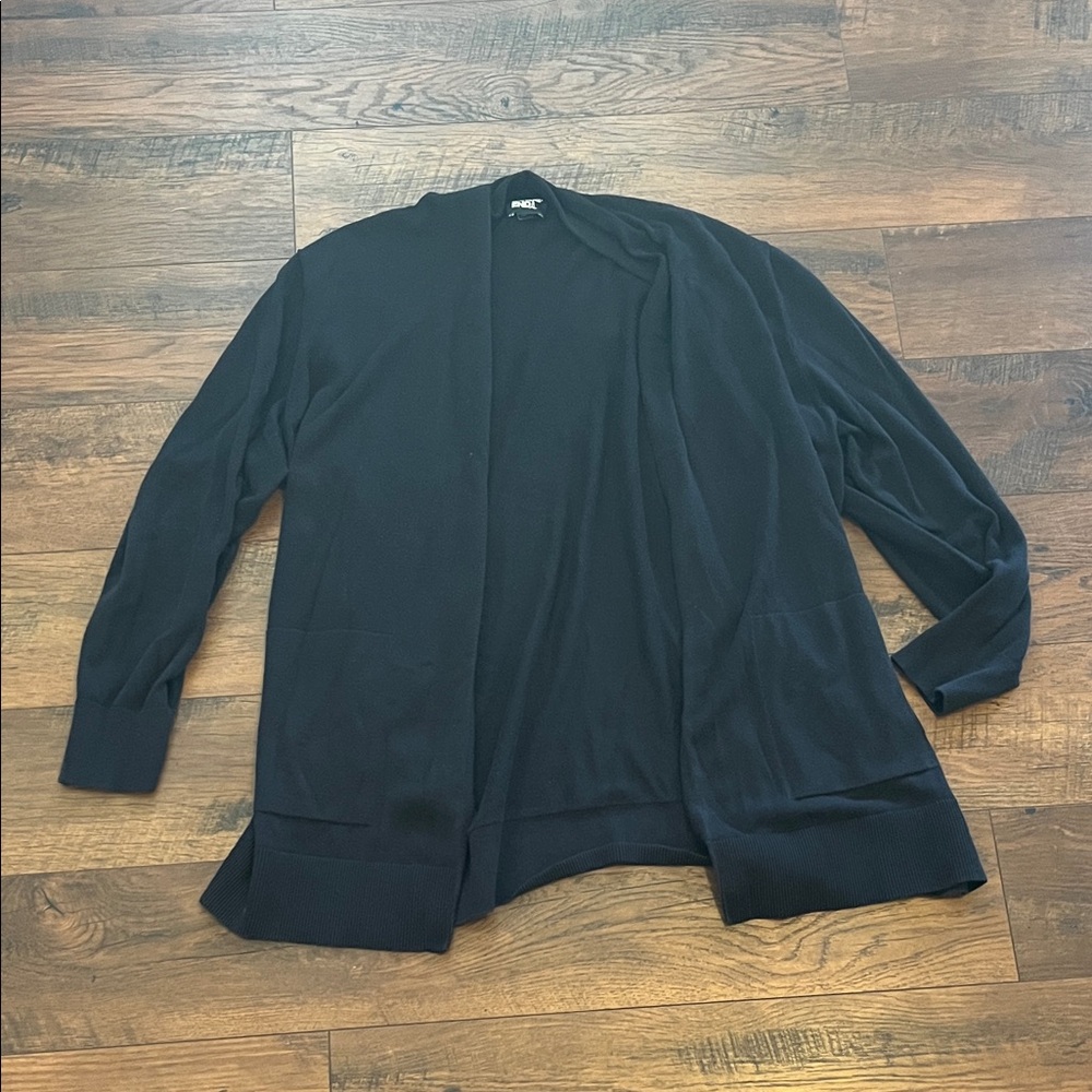 Lands' End Black Open Front Cardigan